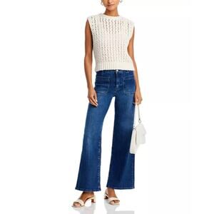 FRAME Le Slim Patch Pocket Palazzo Jeans Thunderstorm Comfort Stretch Denim 28